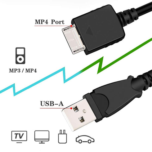 Replacement MP3 MP4 Player USB Charger Cable Compatible with for Sony Walkman NWZ Charging Cord for A, S, E, X, Z Series...