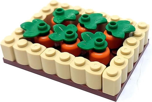 General Jim's Bright Colorful Vegetable Garden Plot Building Block Toy Playset 165 Pc 6 Section Modular Building Block Vegetable Garden Plot Set f...
