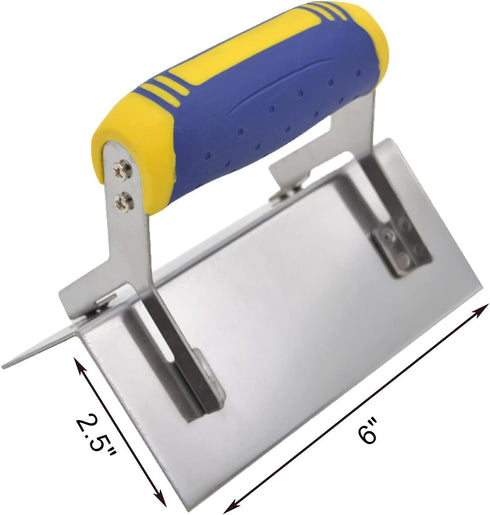 Drywall Corner Tool Concrete Edger, 6" X 2.5" External Corner Trowel Professional Stainless Steel Sheetrock Corner Shaping trowel Tool with Comfor...