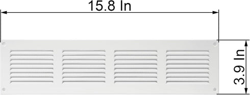 Vent Systems 16'' x 4'' Inch White Air Vent Cover Metal Air Return Grill with Built in Pest Guard Screen HVAC Vent Cover for Home Improvement Vent...