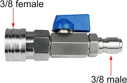 High Pressure Washer Ball Valve Kit 3/8 NPT Quick Connector 4500 PSI for Power Washer Hose...