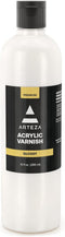 ARTEZA Glossy Acrylic Varnish 12oz/355ml, UV-Protective, Clear Finish for Canvas, Wood & More - Protect Against Dust, Dirt and Scratches...