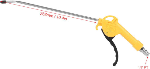 Air Blow Gun with 10" Long Angled Nozzle, Aluminium Alloy Pneumatic Dust Removing Gun, Air Blow Accessory with a Joint...