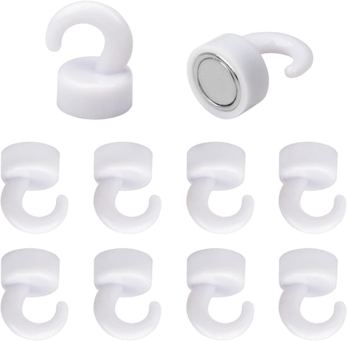 Small Magnetic Hooks White(2024 New) for Refrigerator, Mini Magnetic Hooks Light Duty for Cruise Cabins, Magnet Hook Tiny for Kitchen, Classroom, ...