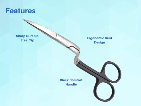 Bent Handle Curved Embroidery Scissors 6 Inch Curved Applique Scissors for Machine Embroidery & Fabric Stitches by Artman Instruments...