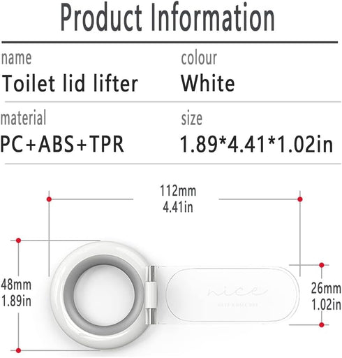 Toilet Lid Lifter, Toilet Seat Lifter Toilet Seat Handle Lifter Toilet Cover Lifter,Avoid Touching Toilet Cover Handle,2 PCS White....
