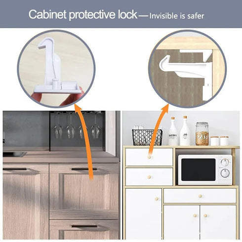 10 Pack Child Cabinet Locks, Baby Proofing Safety Locks for Cabinets, Drawers, Appliances, Easy Installation, No Drilling Required, Ideal for Todd...