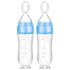 Nuanchu Baby Spoons 2 Pack Silicone Baby Food Feeder 3 oz Squeeze Feeding Spoon Toddler Dispensing Feeder Suction Cup Design Travel Friendly for K...