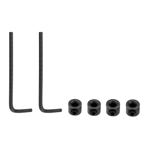 uxcell Drill Bit Stop Set 4mm/5mm I.D. Carbon Steel Bit Depth Holder with Hex Wrench for Set Screws Woodworking Tool Kit...