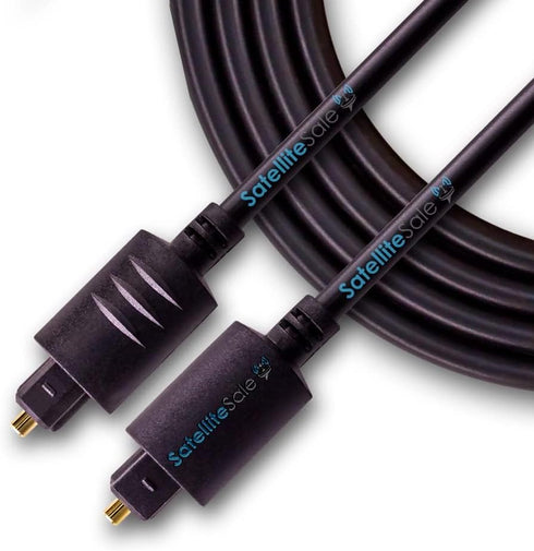 SatelliteSale Digital Toslink SPDIF Audio Optical Fiber Cable Universal Wire PVC Black Cord 15 feet...