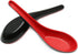 2PCS Asian Soup Spoons, Chinese Japanese Miso Ramen Wonton Dumpling Pho Rice Noodle Soba Soup Spoons, Red and Black Melamine Spoons...