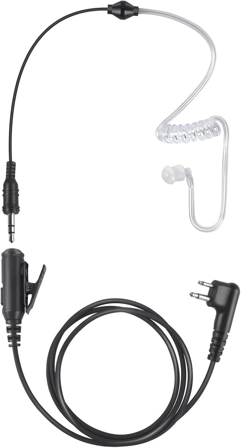 2 Pin Ptt Mic Earpiece Two Way Radio Headset for Motorola Walkie Talkie(Black,Wired)...