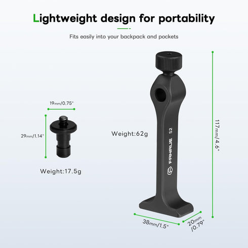 FANAUE S2-01 Binocular Tripod Adapter with 1/4-20" Thread Compatible with Porro Binoculars and Arca Ball Heads, Universal Quick Release for Bird W...