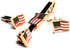 BXLE America Flag Tie Bar Clip and Cufflinks + Brooch Lapel Pin Set for Men, American USA US Cuff Links Necktie Stickpin Cufflink Button for Cops,...