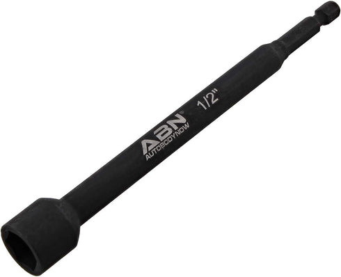 ABN 1/2 IN Impact Nut Driver Tool - SAE 6 IN Long Shank Nut Driver Bits Magnetic Tip Sockets, 1/4 IN Hex Shank...