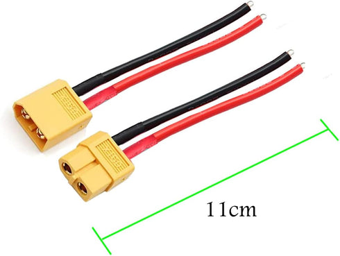 5 Pairs XT60 Pigtail,XT60 Male and Female Plug,XT60 Connector Adapter with 10cm 14AWG Silicone Wire for RC Lipo Battery FPV Racing Drone…...