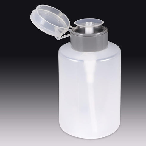 9 oz Push Down Liquid Pumping Dispenser Empty Bottle, Professional, Personal, Laboratory, Dentist, Salon, Nail Care, Hospital use (9 oz, Gray w/NO...