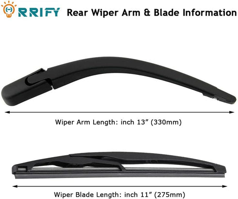 Rear Windshield Wiper Arm Blade Set 5140654AA for Dodge Magnum 2005-2008, for Dodge Nitro 2007-2009, for Chrysler 300C 2005-2008...
