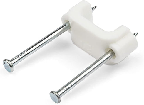 StarTech.com 100 Pack Cable Clips with Nails - Two Steel Nails - Reusable Nail-in Clamps - Brick/Drywall Cable Fasteners - Ethernet Cord/AV/Coax C...
