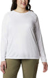 Columbia Women's Plus Size PFG Tidal Tee II Sun Protection Long Sleeve Shirt, White/Cirrus Grey Logo, 2X...