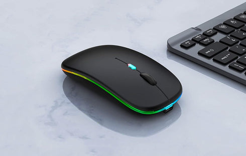Wireless Bluetooth Mouse,LED Rechargeable Silent Slim Laptop Mouse,Portable(BT5.2/3.0 and USB Receiver) Dual Mode Computer Mouse for Laptop,ipad T...