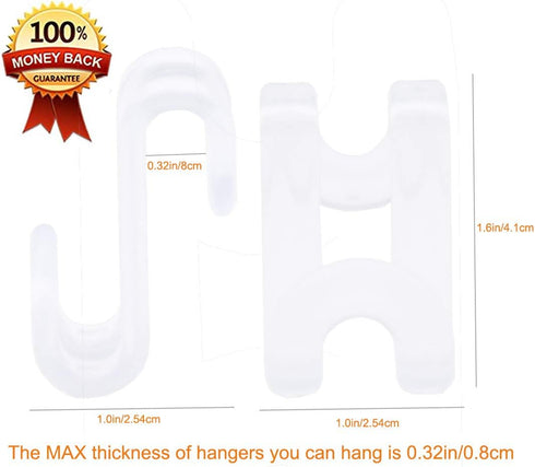 60 Pcs Clothes Hanger Connector Hooks, Mini Cascading Hanger Hooks for Velvet Huggable Hangers, Wooden Hangers, Heavy Duty Space Saving for Closet...