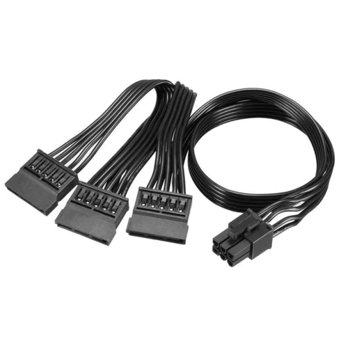 6 Pin Male to 3X 15 Pin SATA Female Hard Drive Power Adapter Cable for Seasonic Antec Modular Power Supply 20-in...