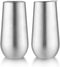 Sivaphe 2Pack Stemless Champagne Flutes Set with Lid Stainless Steel Insulated Vacuum Tumbler Cocktail Cups Reusable Wedding Toasting Method 6 Oun...