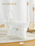 Wedding Flower Girl Basket and Ring Bearer Pillow Set, Simple Bow Pearl Collection - Ivory...