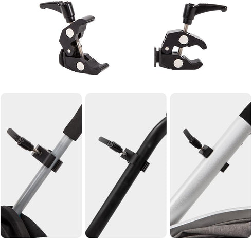 Universal Cup Holder New Clips Holder Conversion 2 Cups Stroller Cup Holder Large Caliber Designed Cup Holder Milk Bottle Drink Cup Holder...