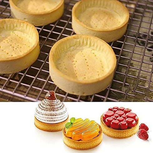 Tart Ring Molds, Hsxxf 8pcs Round Shape Cake Molds Mousse Circle Mini Tart Rings for Baking Muffin Mousse Cake Circle Cutter (8)...