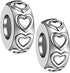GW 2PCS Charm Stopper Sterling Silver 925 with Bead Charms Spacers for Bracelets DIY Jewelry Gifts for Women (Silver-Heart)...