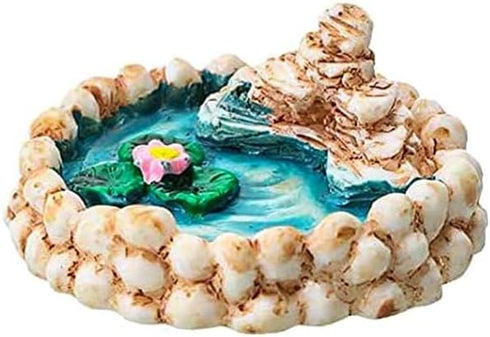 Lotus Flower Miniature Fairy Garden Accessories,Miniature Pond Lawn Garden Ornament Figurines, Mini Lighthouse Water Well Bridge Figurines, Micro ...