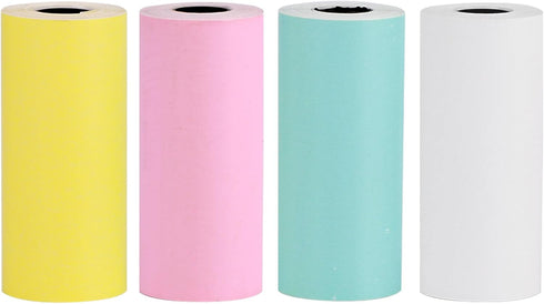 Thermal Printer Paper, 4pcs Colorful Mini Printing Paper Rolls Print Camera Paper Refill Self Adhesive Printable Sticker for Kid's Camera Favors S...