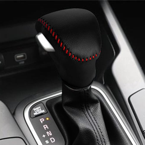 DEYTOP Gear Shift Cover for Kia Soul 2023-2020 Gear Knob Trims for Kia Carnival 2022 2023 Accessories Auto Leather Gear Shifter Knob Protector (Bl...
