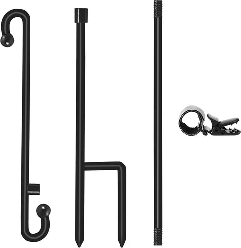 Garden Flag Stand Outside 2PCS Premium Yard Flag Holder Outside Weather-Proof Metal Powder-Coated Flagpole with Clip and Stopper for Christmas Gar...