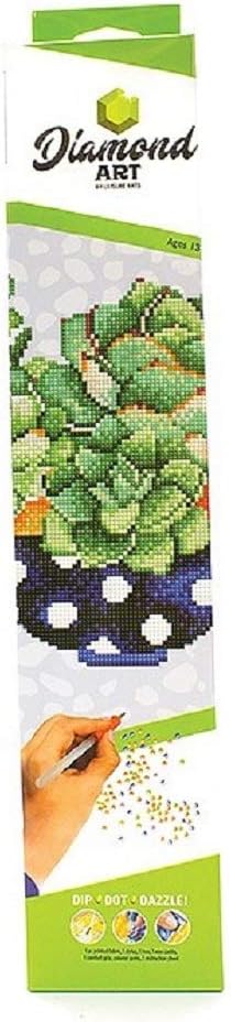 DIAMOND ART BY LEISURE ARTS Succulent Bowl, 12"x12", Intermediate Diamond Painting Kits for Adults, Diamond Art for Adults, Diamond Art Kit, Diamo...