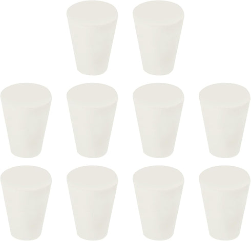 MECCANIXITY Rubber Tapered Plug 9mm to 13mm Solid Test Tubes Bungs Stopper White for Lab Home 10 Pieces...