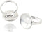 ALLinONE Brass Adjustable Ring Cabochon Setting Frame Tray Blank Bezel with Glass Domes for DIY Jewelry Making 16mm (Silver)...