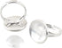 ALLinONE Brass Adjustable Ring Cabochon Setting Frame Tray Blank Bezel with Glass Domes for DIY Jewelry Making 16mm (Silver)...