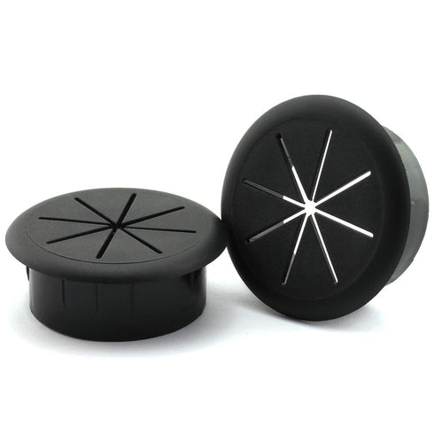 HJ Garden 2pcs 2-3/8 inch Flexible Desk Cord Grommets Wire Organizer Hole Cover for Managing and Hiding Office PC Desktop Cable(Black)...