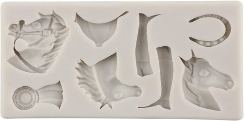 Horse Silicone Molds Horseshoe Hoof Fondant Molds Cowboy Boot Mold Horse Head Mold For Sugar Cake Decorating Cupcake Topper Chocolate Gum Paste Ca...