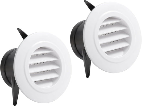 2 Packs Soffit Vents 3 Inch Vent Cover - Round Vent Cover with Built-in Fly Screen, ABS Air Exterior for Living Room Bathroom Office Home Ventilat...