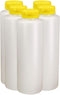 Pinnacle Mercantile Condiment Squeeze Bottles with Flip Top Hinged Yellow Cap 16 oz Set of 5 (Perfect for Condiments, Sauces, Dressings, BBQ, Ketc...