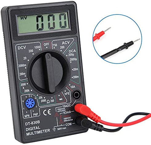 Multimeter, DT-830B Amp Volt Ohm Tester Ammeter Voltmeter Multifunctional Portable LCD Digital Ohmmeter Meter Electricians Tools( Black)...