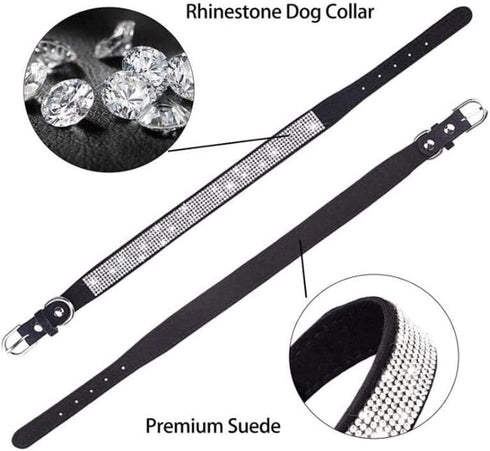 Rhinestone Dog Collar for Small Dogs, Bling Diamond Fancy Crystal Glitter Pretty Jewel Pet Puppy Collars for XXS XS Small Medium Large Breed Girl ...