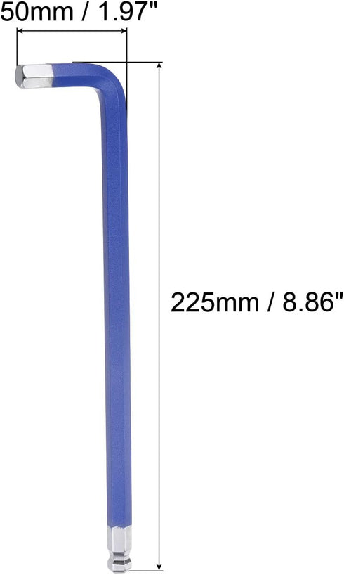 uxcell 10mm Ball End Hex Key Wrench, L Shaped Long Arm S2 Steel Repairing Tool...