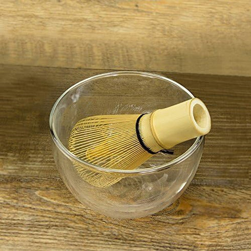 Heat Insulated Double Wall Glass Matcha Bowl - Perfect Matcha Bowl (Chawan) for Whisking Matcha Green Tea 540ml 18.5 oz Thick Glassware for Soup S...