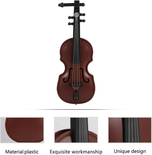 SAFIGLE 8 Sets Mini Violin Dollhouse Musical Smallest Violin Christmas Adornment Mini Things Furniture Kids Violin Toys Xmas Violin Models Abs Chi...