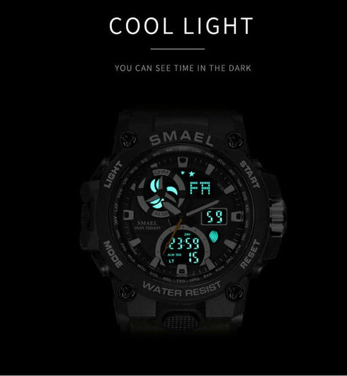 Military Men's Sports Analog Quartz Watch Dual Display Alarm Digital Watches with LED Backlight...